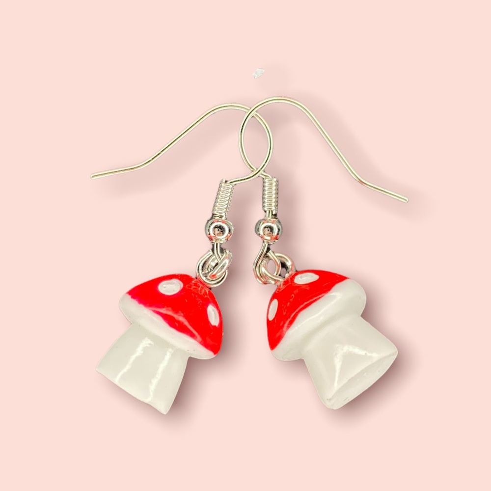 adorable Red Shroom Baby earrings, perfect Christmas gift